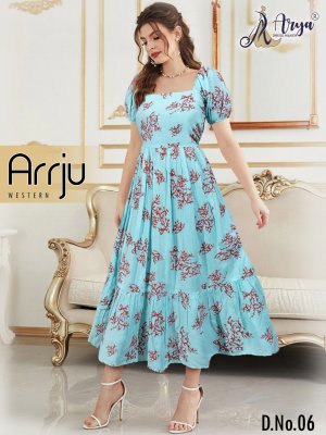 ARRJU  REYON COTTON THREAD WORK WESTERN WEAR D6 