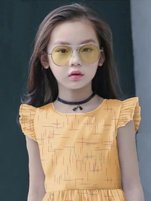 Bavv Mustard Khadi Cotton Western Top And Pant For Kids Wear D2 Kids  Wear