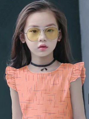 Bavv Orange Khadi Cotton Western Top And Pant For Kids Wear D6 Kids  Wear