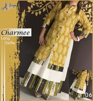 Charmee Mustard Reyon New Party Wear Fashionable Kurti For Women Wear D6