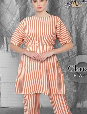 Chrome cotton pair Kurta and plazo D1 fancy kurtis