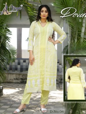Devani  Reyon Cotton Beautiful Embroidery Kurti With Pant For Women Wear D6