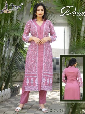 Devani Reyon Cotton Beautiful Embroidery Kurti With Pant  For Women Wear D5