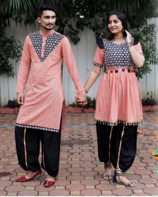 Dholida Men Khadi Cotton Tread Work Dhoti And Kedia  D6 NAVRATRI
