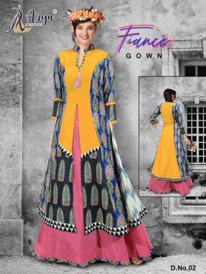 FIANCE DIGITAL PRINT LONG GOWN  D2