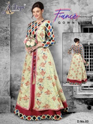 FIANCE DIGITAL PRINT LONG GOWN  D3