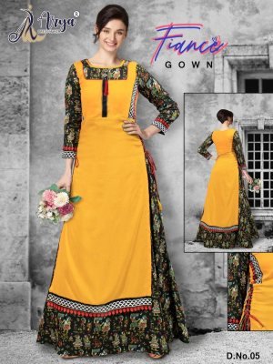 FIANCE DIGITAL PRINT LONG GOWN D5