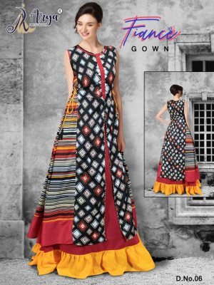 FIANCE DIGITAL PRINT LONG GOWN D6