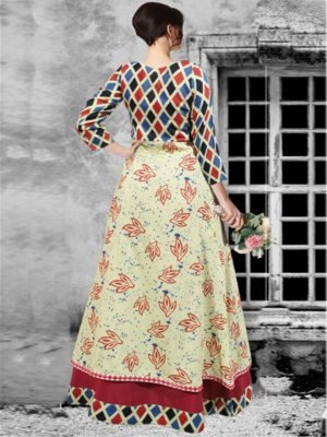 FIANCE DIGITAL PRINT LONG GOWN  D3 Party Wear gown