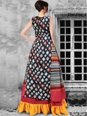 FIANCE DIGITAL PRINT LONG GOWN D6 Party Wear gown