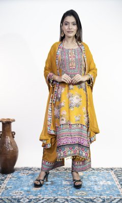 Falak   Heavy Fancy Plazo Piar With Dupatta Set  PAKISTANI SUIT