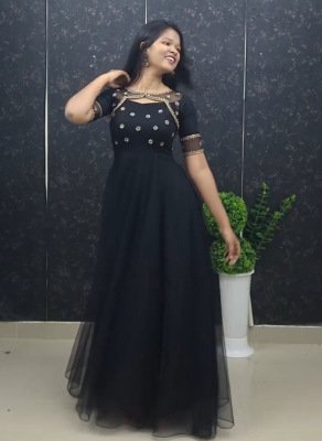 Feni long gown with kotti  Party Wear gown