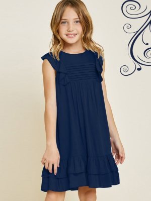 Giraa Navy Blue Imported Herban Line Girls kids Wear 4 Kids  Wear