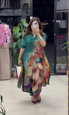 HELLY LONG SHIRT STYLE DRESS party wear kurtis