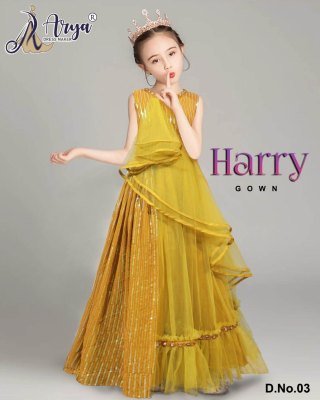 Harry Georgette Sequence Work Full flair Children Gown D3