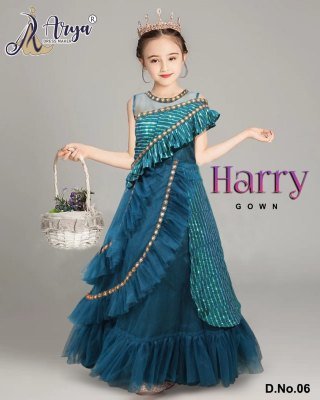 Harry Georgette Sequence Work Full flair Children Gown D6