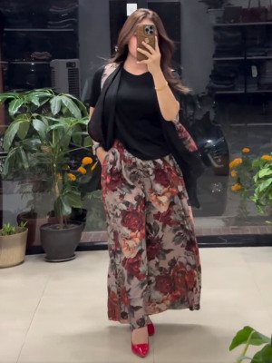  JASMINA DESIGNER THREE PIECE SUTI WITH PRINTED PALAZZO KURTIES