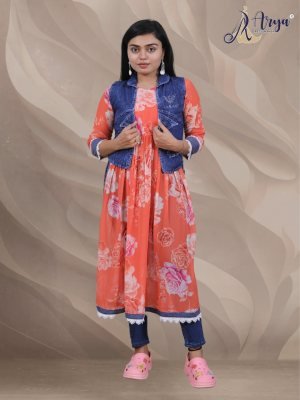 KUSUM DENIM KOTI WITH LONG KURTI COLLECTION 01  Western Wear
