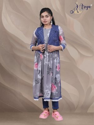 KUSUM DENIM KOTI WITH LONG KURTI COLLECTION 03  Western Wear