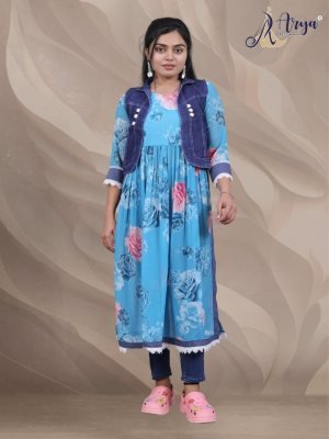 KUSUM DENIM KOTI WITH LONG KURTI COLLECTION 04  Western Wear