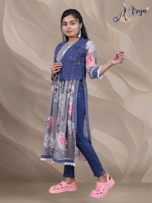 KUSUM DENIM KOTI WITH LONG KURTI COLLECTION 03  Western Wear