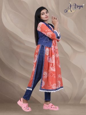 KUSUM DENIM KOTI WITH LONG KURTI COLLECTION 01  Western Wear