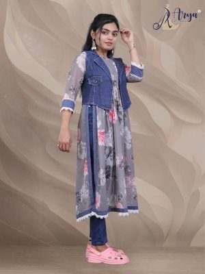 KUSUM DENIM KOTI WITH LONG KURTI COLLECTION 03  Western Wear