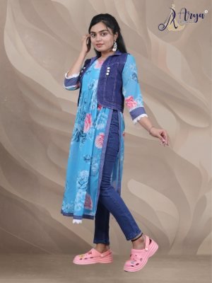 KUSUM DENIM KOTI WITH LONG KURTI COLLECTION 04  Western Wear
