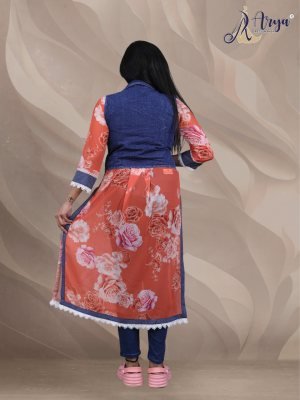 KUSUM DENIM KOTI WITH LONG KURTI COLLECTION 01  Western Wear