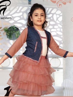 Kruti Gajari Reyon Digital Print Soft Net Frock With Koti Kids Wear  D4  Kids  Wear