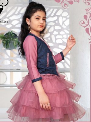 Kruti Pink Reyon Digital Print Soft Net Frock With Koti Kids Wear  D2  Kids  Wear