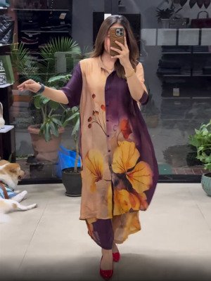 LILY LONG SHIRT STYLE DRESS party wear kurtis