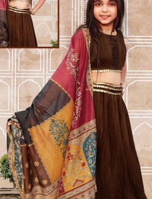 Like lehenga Choli Dupatta And Chanderi D1 Kids  Wear