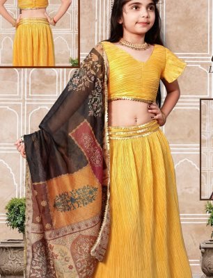 Like lehenga Choli Dupatta And Chanderi D4 Kids  Wear