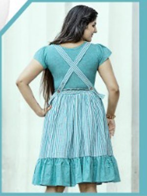 Lovely Blue Cotton New Trendy Western Dress For Women Wear D4  Western Wear