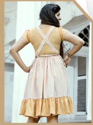 Lovely Yellow Cotton New Trendy Western Dress For Women Wear D1  Western Wear