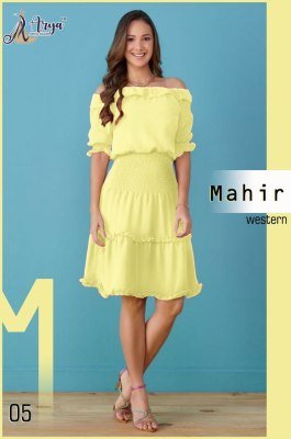 Mahir Yellow Imported New Trendy Western For Women Wear D5