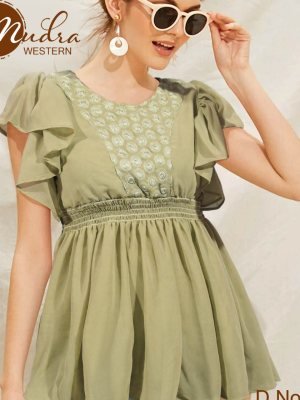 Mudra Georgette Thread Work Top For Girls D3 TOP