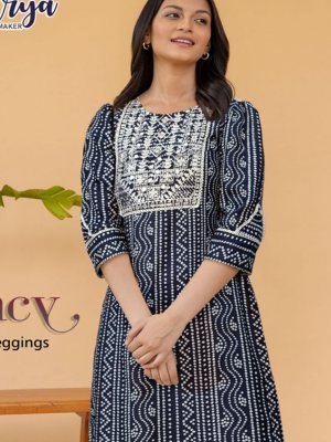 Nancy Kurti With Lehhings and thread work 01 fancy kurtis