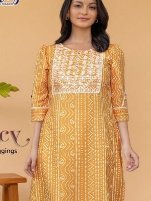 Nancy Kurti With Lehhings and thread work 02 fancy kurtis