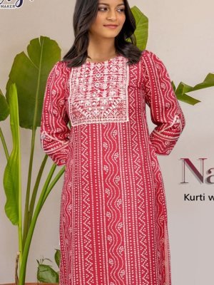 Nancy Kurti With Lehhings and thread work 04 fancy kurtis