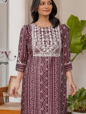 Nancy Kurti With Lehhings and thread work 05 fancy kurtis