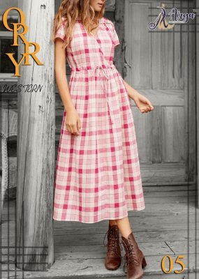 Orry Pink Mix Reyon New Trendy Fashionable Western Dress For Women Wear D5