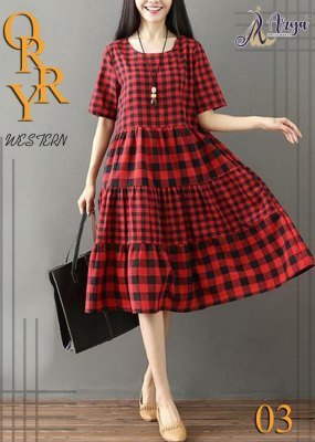 Orry Red Mix Reyon New Trendy Fashionable Western Dress For Women Wear D3  Western Wear