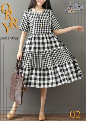 Orry White Mix Reyon New Trendy Fashionable Western Dress For Women Wear D2