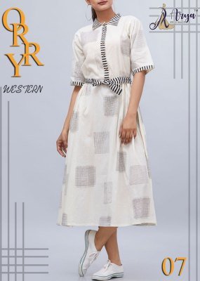 Orry White Mix Reyon New Trendy Fashionable Western Dress For Women Wear D7