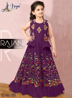 RAJANI GEORGETTE  GOWN AND KOTI  FOR  CHILDREN  D5