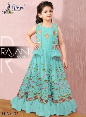 RAJANI GEORGETTE  GOWN AND KOTI  FOR  CHILDREN  D1
