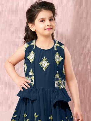RAJANI GEORGETTE  GOWN AND KOTI  FOR  CHILDREN  D6 Kids  Wear