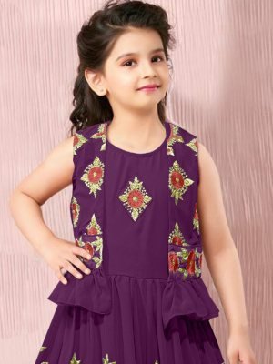RAJANI GEORGETTE  GOWN AND KOTI  FOR  CHILDREN  D5 Kids  Wear